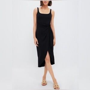 NWT Tuckernuck Black Sleeveless Arielle Knot Dress Midi Size Small